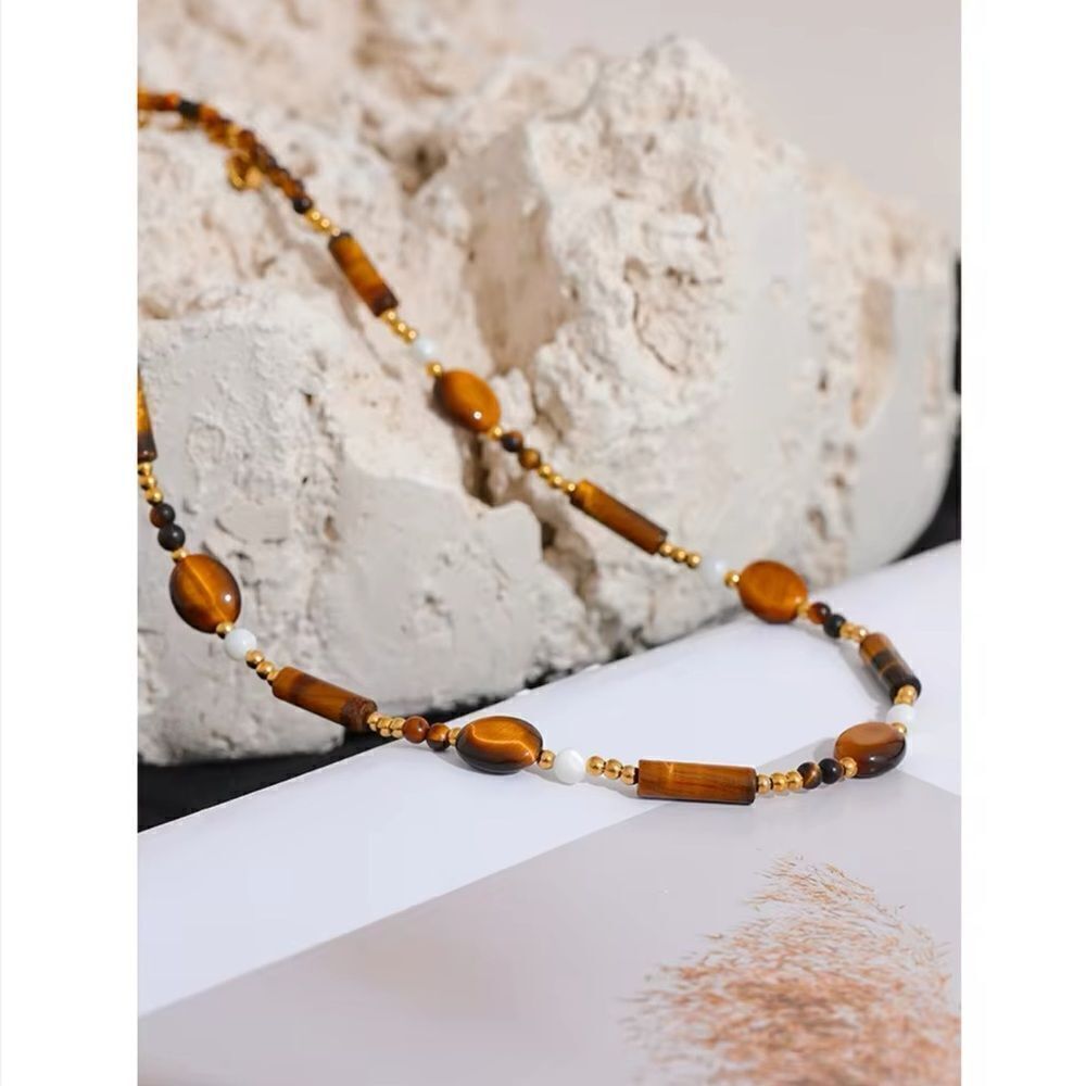 Natural Stone Gold Plated Necklace